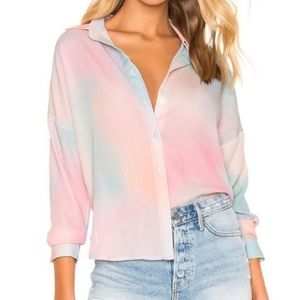Superdown Pastel colors button front blouse. NWOT. Sz small. Revolve